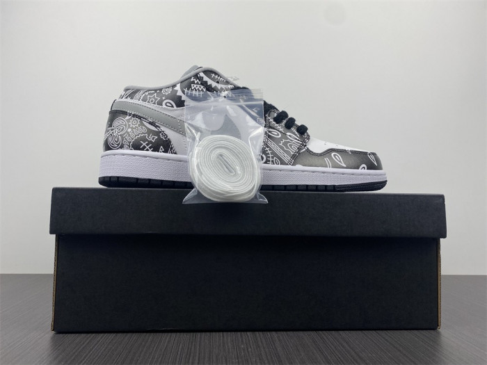 air jordan 1 low ''black medium grey'' - 553558 040