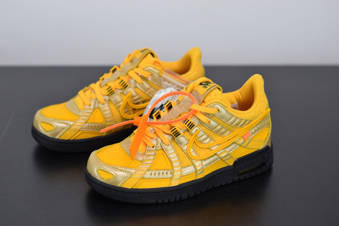 ofw nike air rubber dunk “university gold” cu6015-700