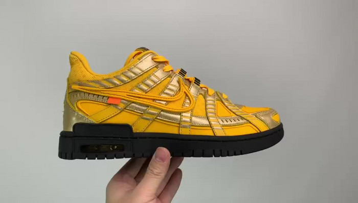 ofw nike air rubber dunk “university gold” cu6015-700