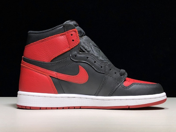 air jordan 1 retro high og banned bred black red  555088 001