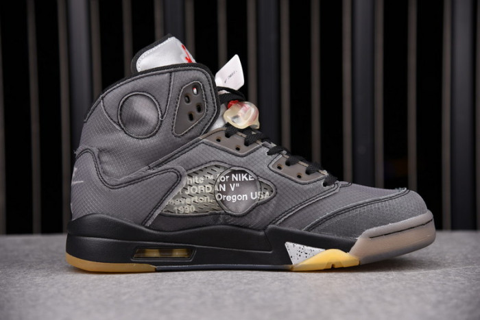 air jordan 5 retro ofw black/muslin-fire red  ct8480-001