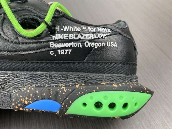 nike blazer low x ofw "black / green" dh7863-001
