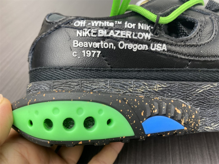nike blazer low x ofw "black / green" dh7863-001