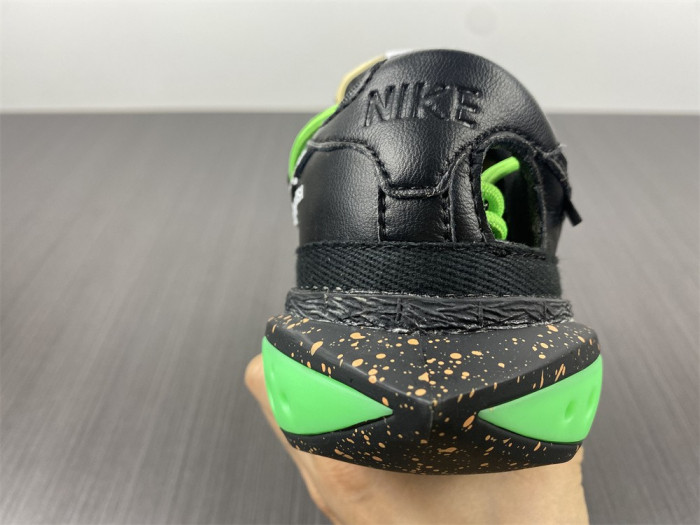 nike blazer low x ofw "black / green" dh7863-001