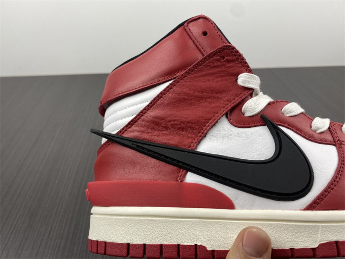ambush x nike sb dunk high varsity red black white cu7544-102