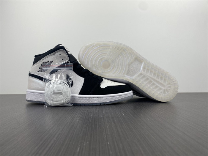 air jordan 1 mid white black diamond dh6933-100
