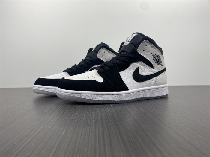 air jordan 1 mid white black diamond dh6933-100