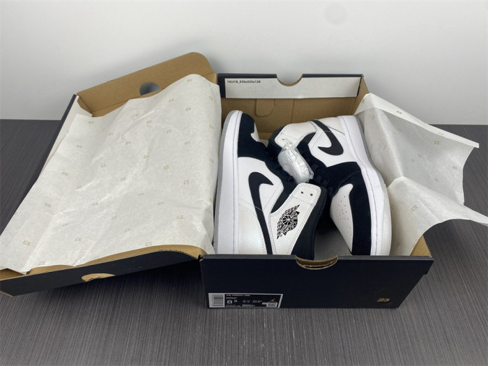 air jordan 1 mid white black diamond dh6933-100