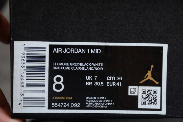 jordan 1 mid light smoke grey - 554724-092