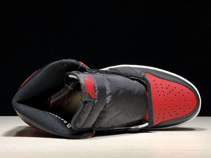 air jordan 1 retro high og banned bred black red  555088 001