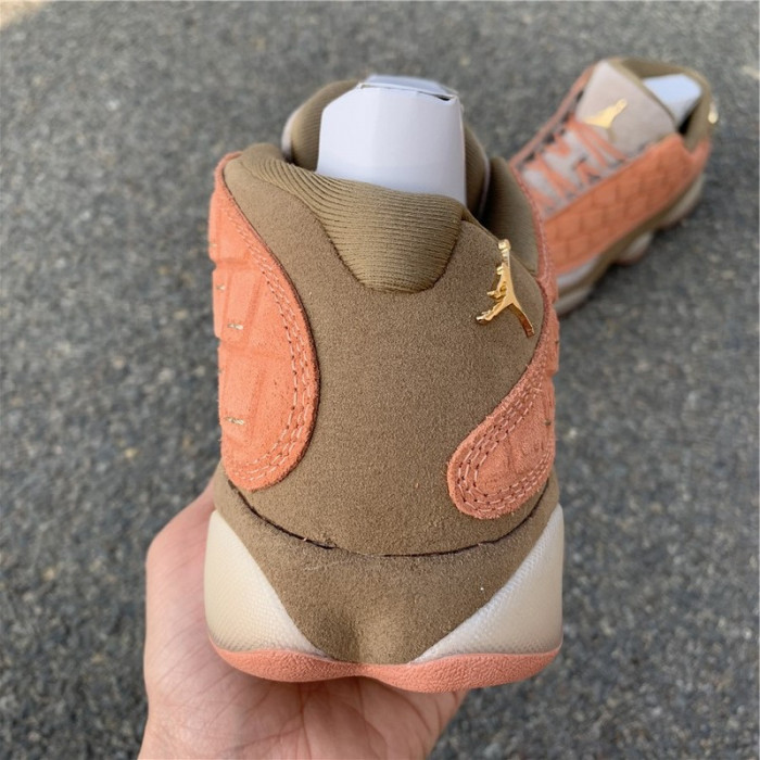 clot x air jordan 13 low sepia stone/canteen-terra blush at3102-200