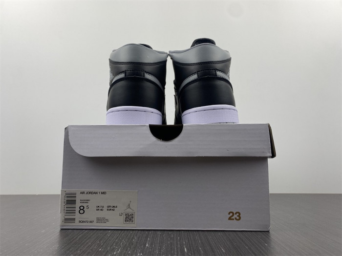 air jordan 1 mid black grey bq6472-007