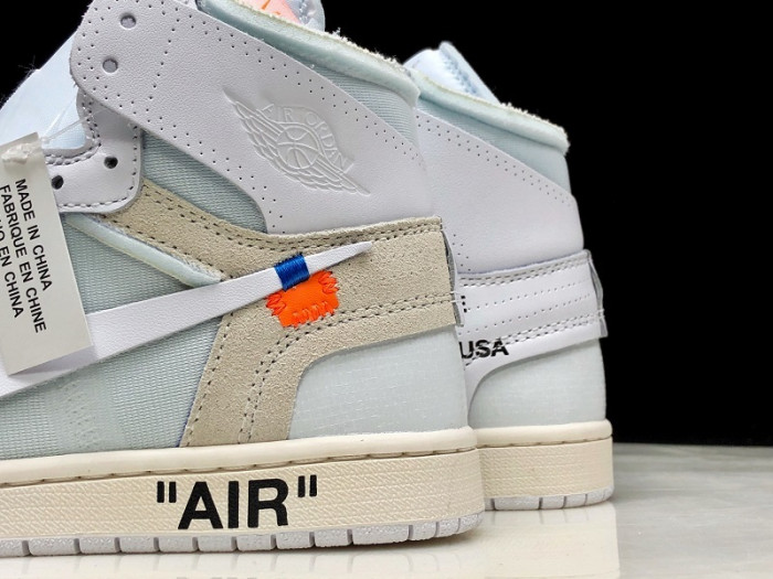 air jordan 1 retro high ofw white  aq0818-100