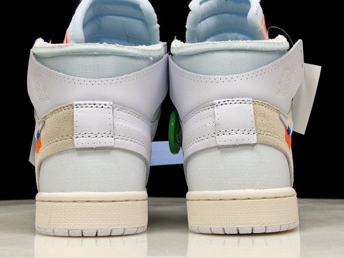 air jordan 1 retro high ofw white  aq0818-100
