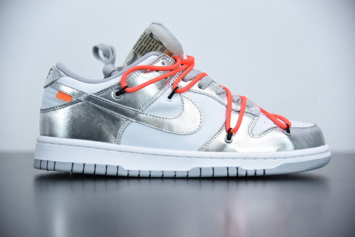 off white x nike dunk sb low silver white ct0856-800