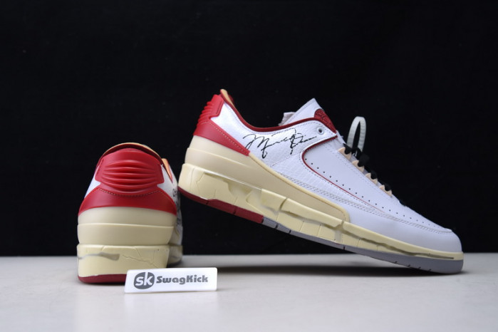 ofw x air jordan 2 low white red dj4375-106