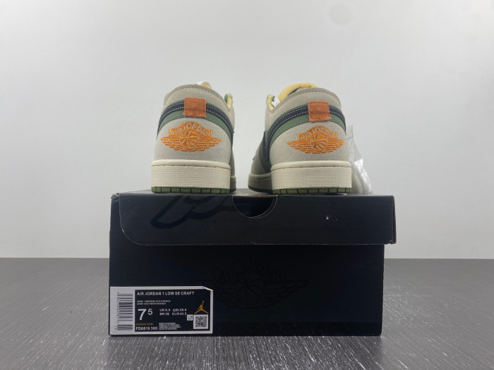 air jordan 1 low craft se “light olive” fd6819-300