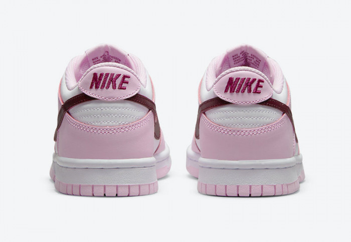 nike dunk low gs pink red white cw1590-601