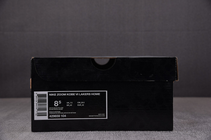 nike zoom kobe 6  “lakers home” 429659-104