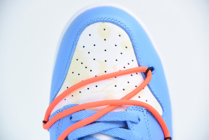 ofw x nike dunk low white blue ct0856-403
