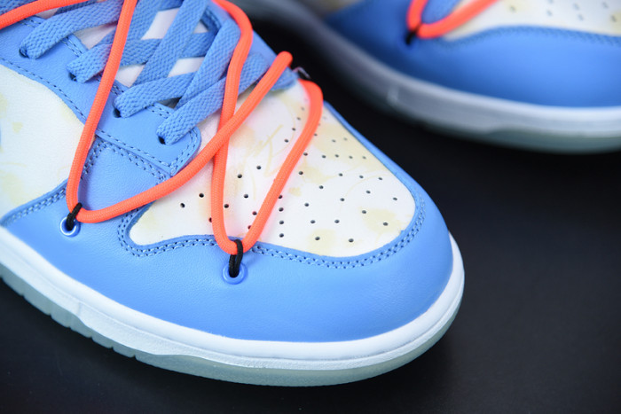 ofw x nike dunk low white blue ct0856-403