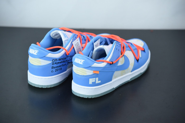 ofw x nike dunk low white blue ct0856-403