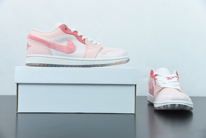 air jordan 1 low white pink grey  dm5443-666
