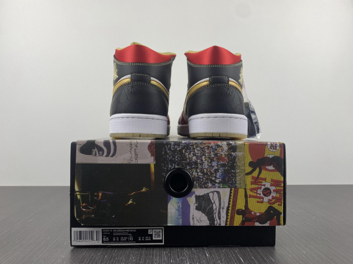 jordan 1 mid xq white black sport red - dv0576-176
