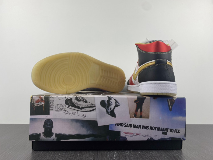 jordan 1 mid xq white black sport red - dv0576-176