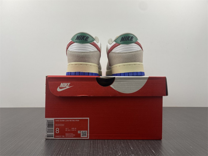nike dunks low retro prm grey white blue  dx6037-781
