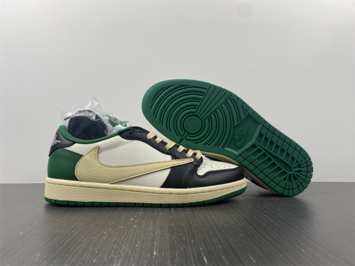 fragment design x travis scott x air jordan 1 retro low green black white dm7866-128