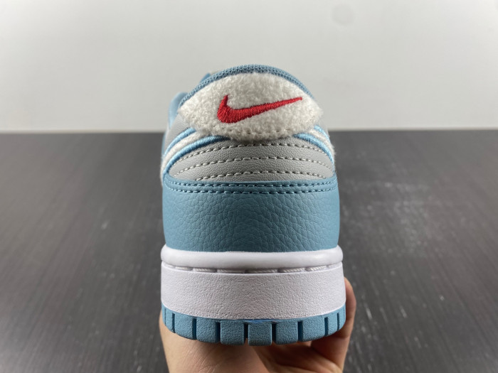 nike dunk low retro fleece  worn blue fb1871-011