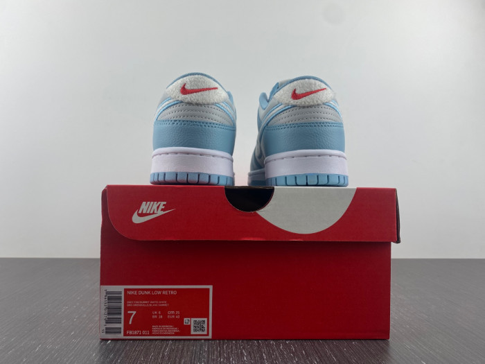 nike dunk low retro fleece  worn blue fb1871-011