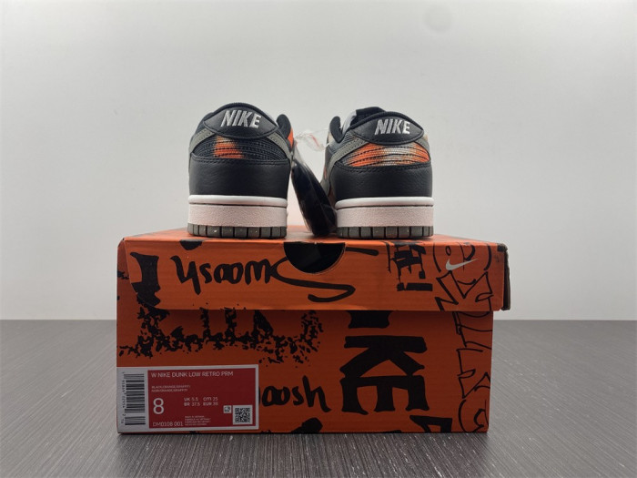 nike dunk low graffiti black red - dm0108-001