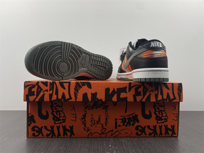nike dunk low graffiti black red - dm0108-001
