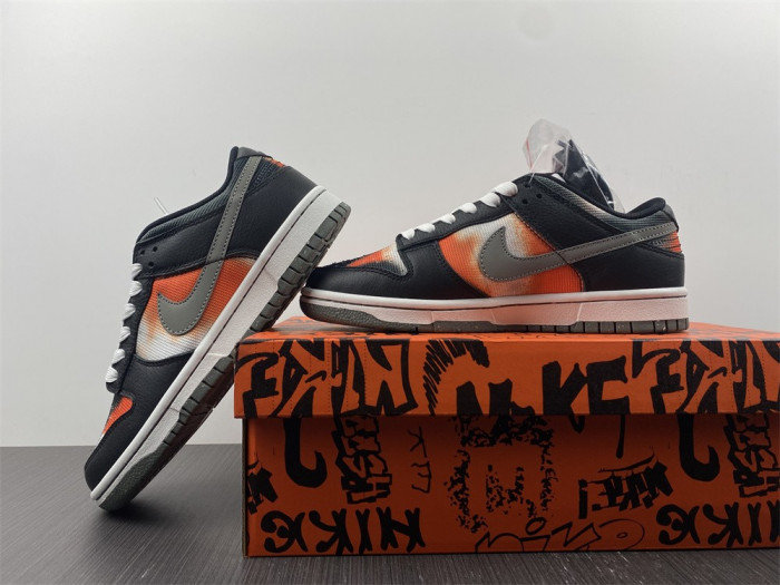 nike dunk low graffiti black red - dm0108-001