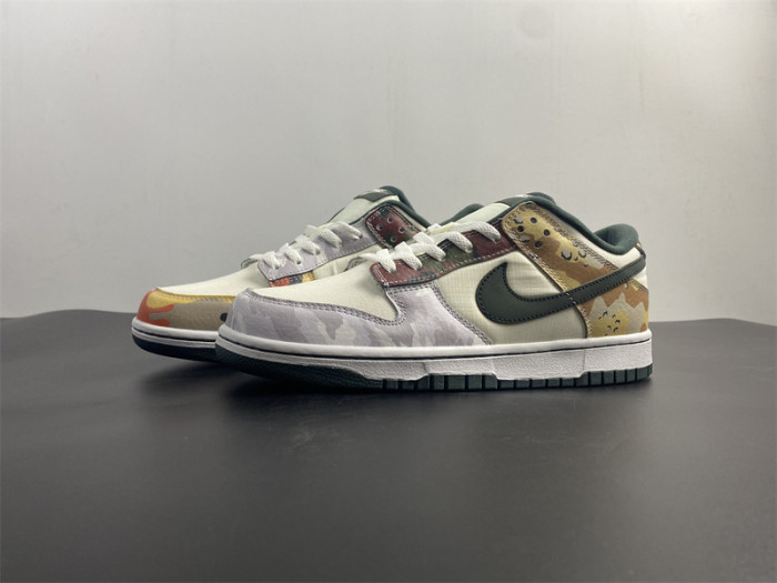nike dunk low se sail multi-camo - dh0957-100