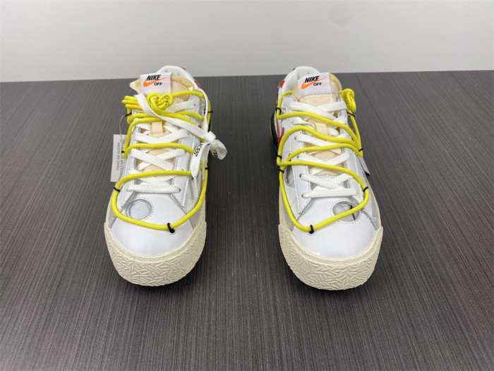 nik ofw x nike blazer low white university red dh7863-100