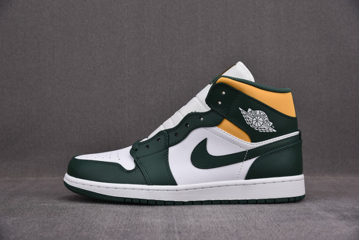 air jordan 1 mid green yellow 554724-371