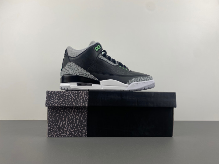 air jordan 3 "black/green glow" ct8532-031
