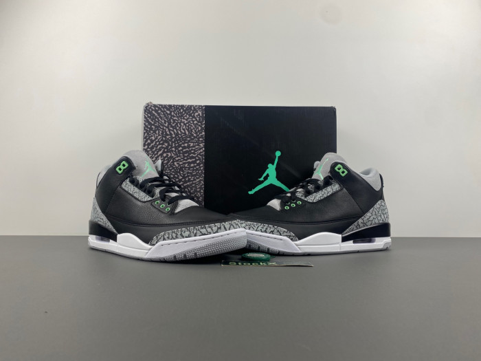 air jordan 3 "black/green glow" ct8532-031