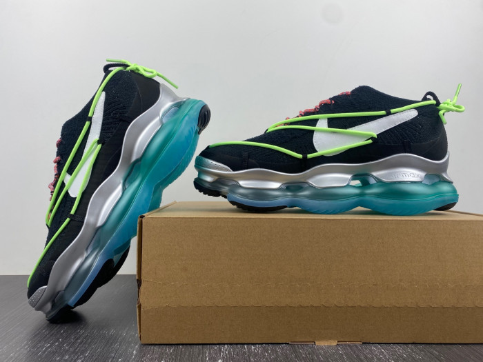 nike air max scorpion fk black green blue sliver fn8884-013