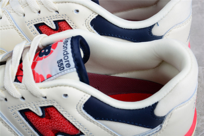 new balance 550 aime leon dore white navy red bb550a3