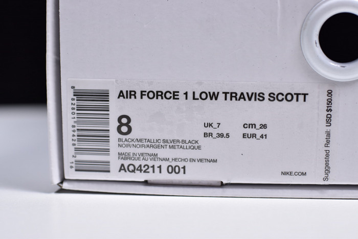 travis scott x nike air force 1 black aq4211-001